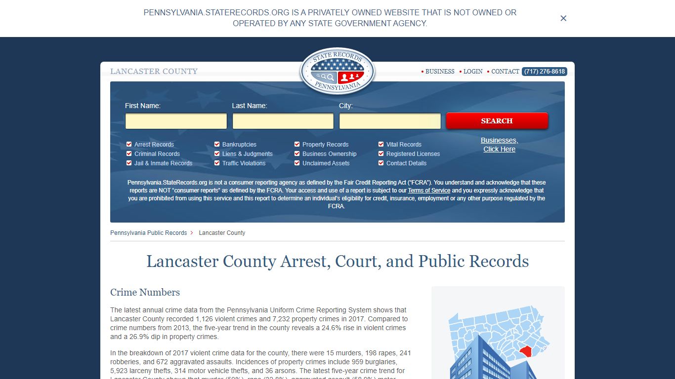 Lancaster County Arrest, Court, and Public Records